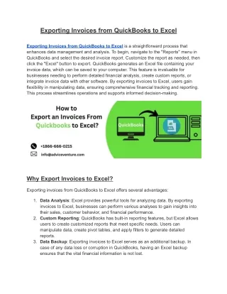 Exporting Invoices from QuickBooks to Excel