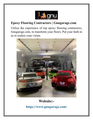 Epoxy Flooring Contractors  Gnugarage