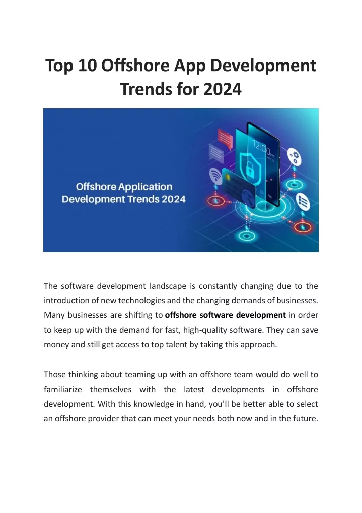 top 10 offshore app development trends for 2024