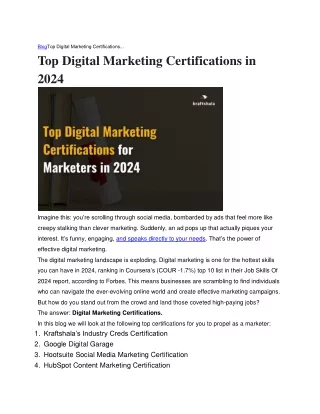 BlogTop Digital Marketing Certifications