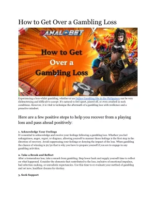 How to Get Over a Gambling Loss