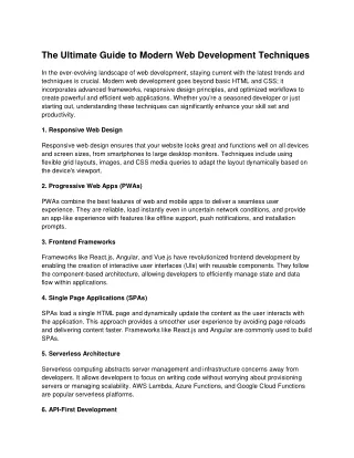 the ultimate guide to modern web development