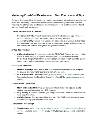 Mastering Front-End Development_ Best Practices and Tips (1)