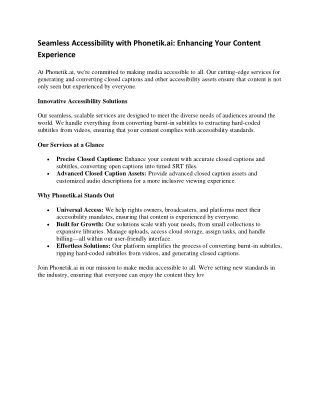 Seamless Accessibility with Phonetik.ai: Enhancing Your Content Experience