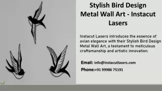 Stylish Bird Design Metal Wall Art - Instacut Lasers