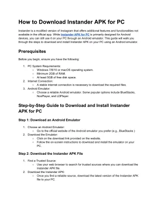 How to Download Instander APK for PC