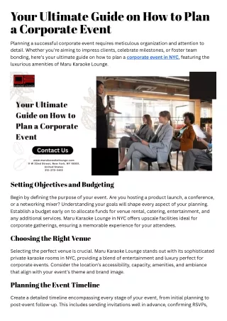 Your Ultimate Guide on How to Plan a Corporate Event