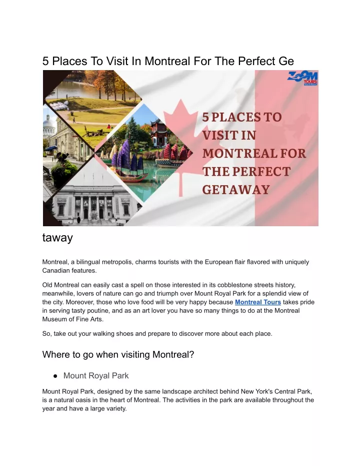 5 places to visit in montreal for the perfect ge