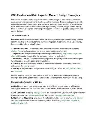 CSS Flexbox and Grid Layouts_ Modern Design Strategies