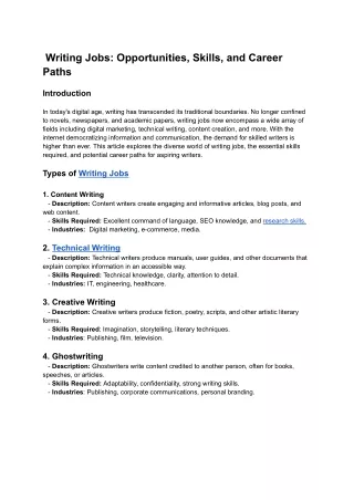 writing jobs opportunities skills and career paths