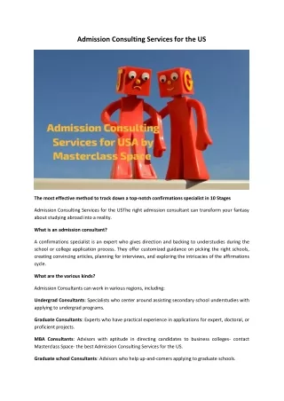 admission consulting services for the us