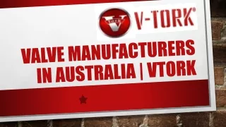 Valve manufacturers in Australia | Vtork