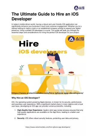 the ultimate guide to hire an ios developer