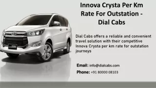 Innova Crysta Per Km Rate For Outstation  - Dial Cabs