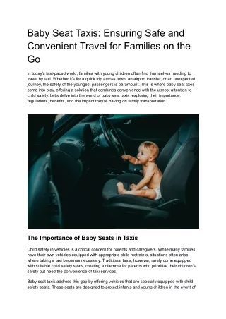 Baby Seat Taxis_ Ensuring Safe and Convenient Travel for Families on the Go