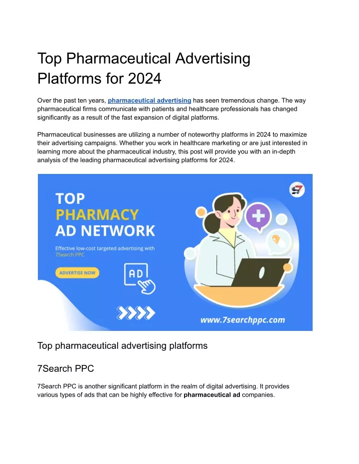 top pharmaceutical advertising platforms for 2024