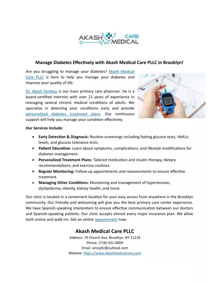 manage diabetes effectively with akash medical