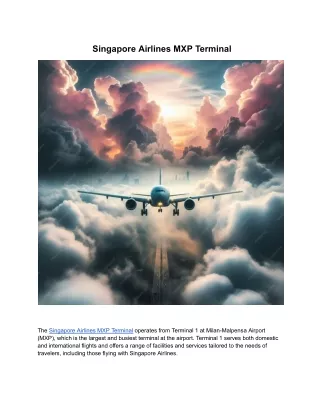 Singapore Airlines MXP Terminal