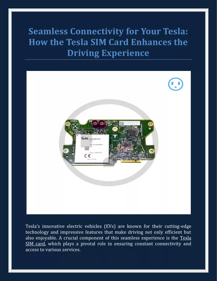 seamless connectivity for your tesla