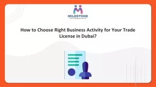 How to Choose the Right Business Activity for Your Trade License in Dubai?