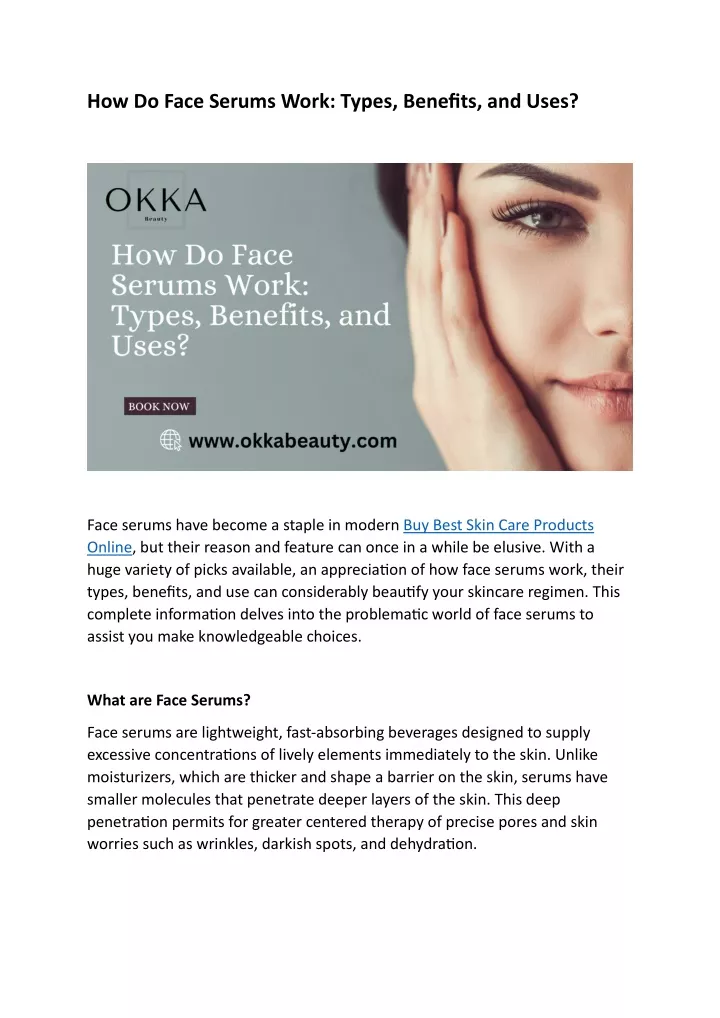 how do face serums work types benefits and uses