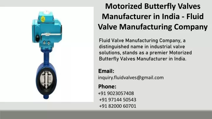 motorized butterfly valves manufacturer in india