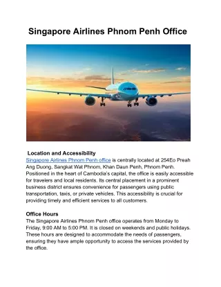 Singapore Airlines Phnom Penh Office