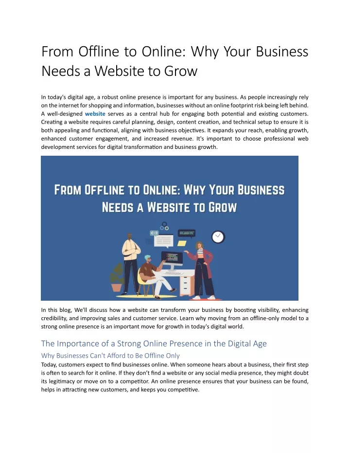 from offline to online why your business needs