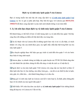 Vệ sinh máy lạnh quận 5