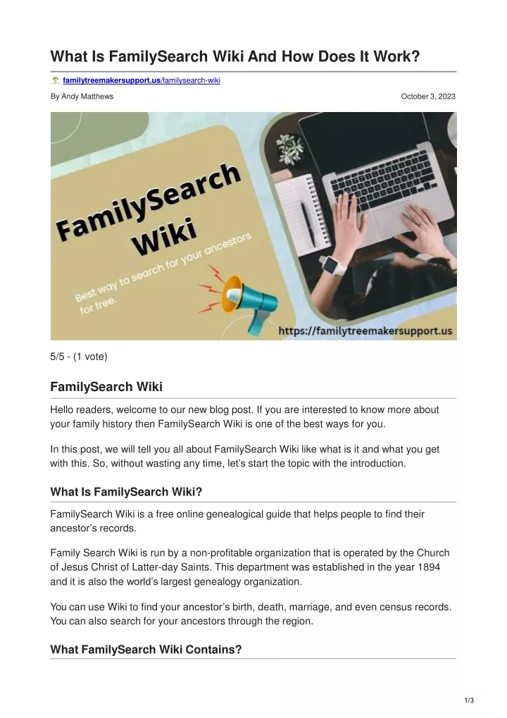 what is familysearch wiki and how does it work