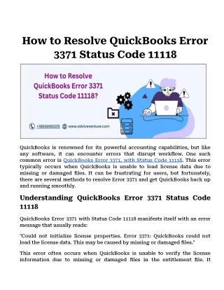 How to Resolve QuickBooks Error 3371 Status Code 11118 (1)
