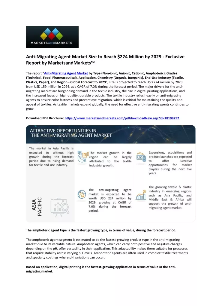 anti migrating agent market size to reach