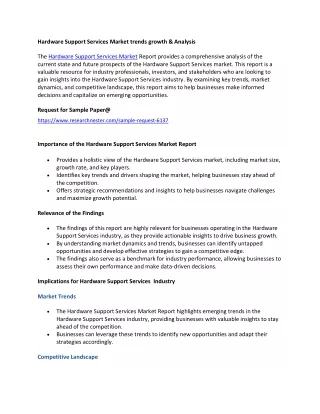 hardware support services market trends growth