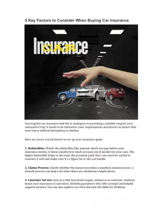 5 Key Factors to Consider When Buying Car Insurance-Financenu