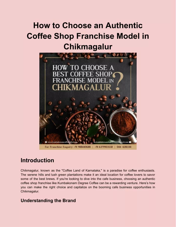 how to choose an authentic coffee shop franchise