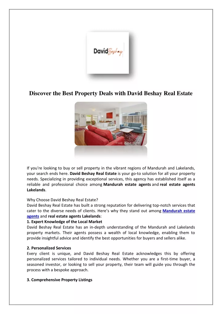 discover the best property deals with david