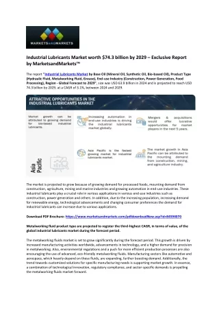 Industrial Lubricants Market Predicted to Hit $74.3 Billion by 2029