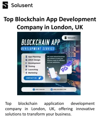 Blockchain App Development Agency in London | Solusent