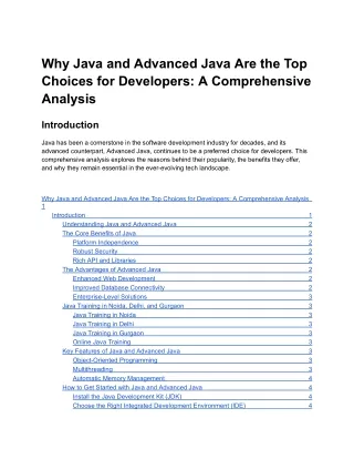 why java and advanced java are the top choices