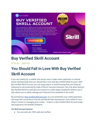 Buy Verified Skrill Account: The Ultimate Solution for Seamless Online Transacti