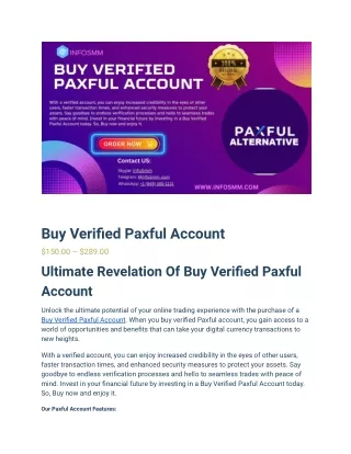 Buy Verified Paxful Account – Secure Cryptocurrency Trading