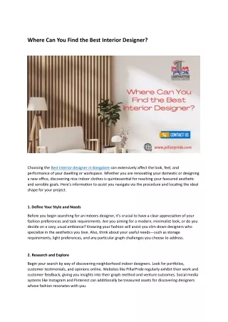 Where Can You Find the Best Interior Designer