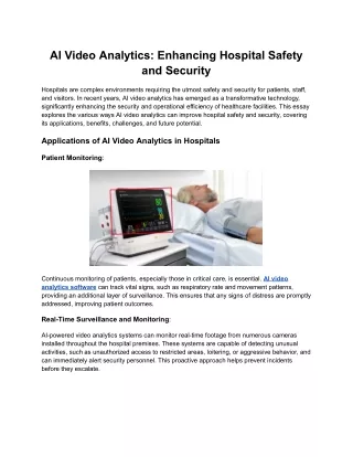 AI Video Analytics_ Enhancing Hospital Safety and Security