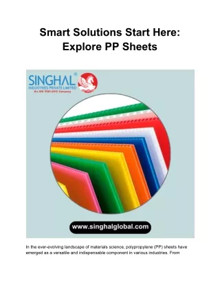 smart solutions start here explore pp sheets