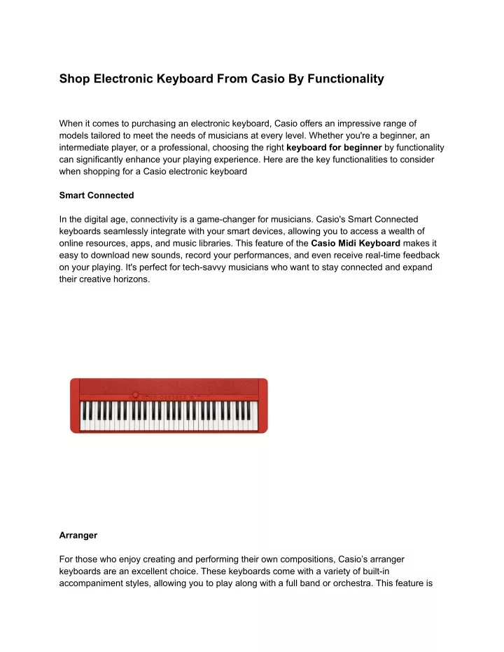 shop electronic keyboard from casio