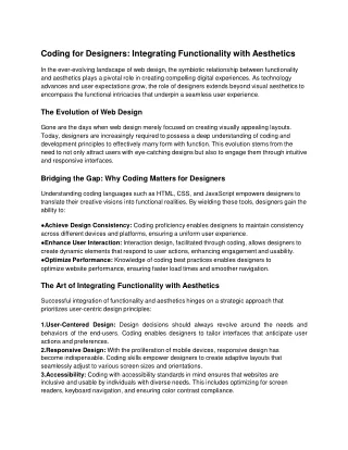 coding for designers integrating functionality