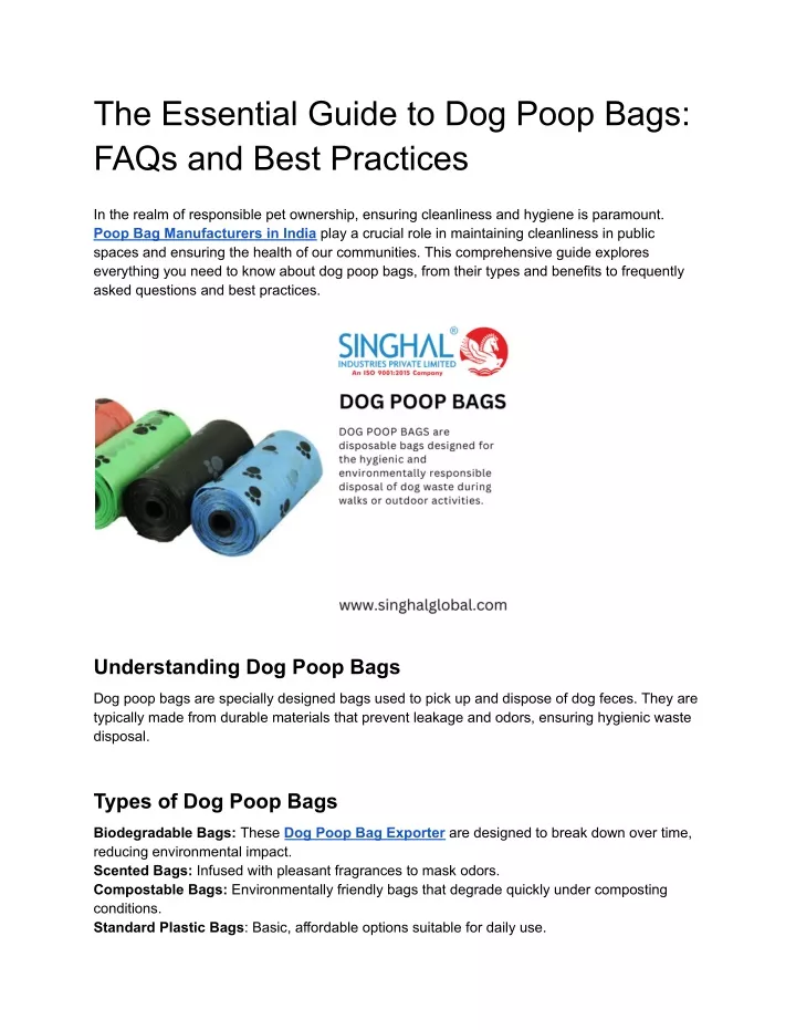 the essential guide to dog poop bags faqs