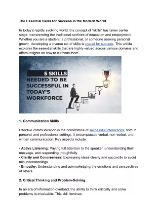the essential skills for success in the modern