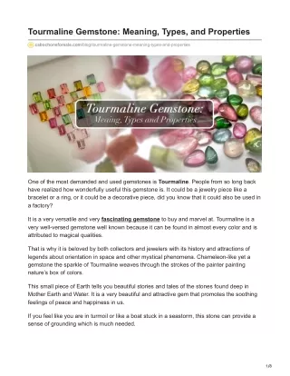 tourmaline gemstone meaning types and properties