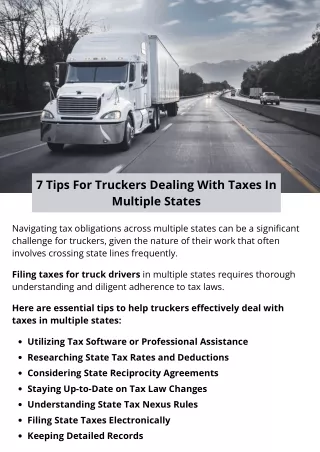 7 Tips For Truckers Dealing With Taxes In Multiple States